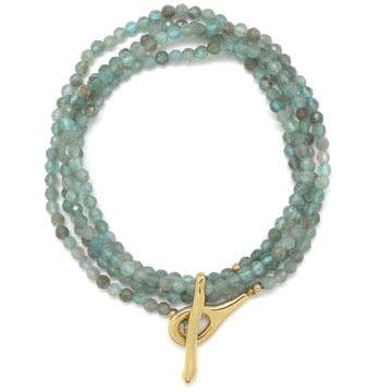 Luxury Faceted Apatite Stone Long Necklace - N2-2624 for wholesale by LIZOU