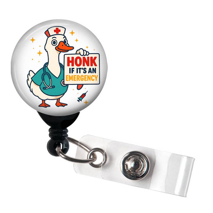 Nurse Badge Reel, Honk If It's an Emergency Badge Holder for wholesale by Good Girl Gone Badge