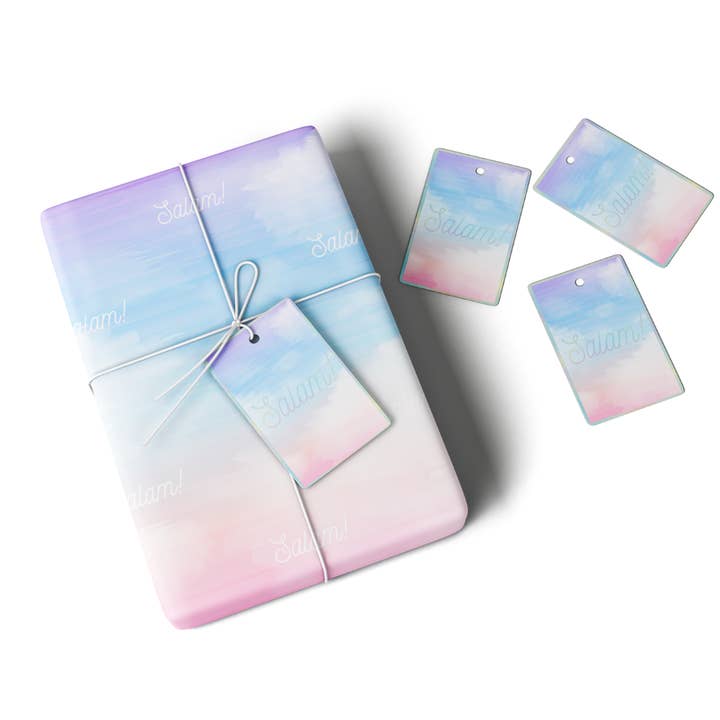 Carta regalo e targhetta Salam - Pastello e iridescente per la vendita all'ingrosso da parte di Peacock Supplies