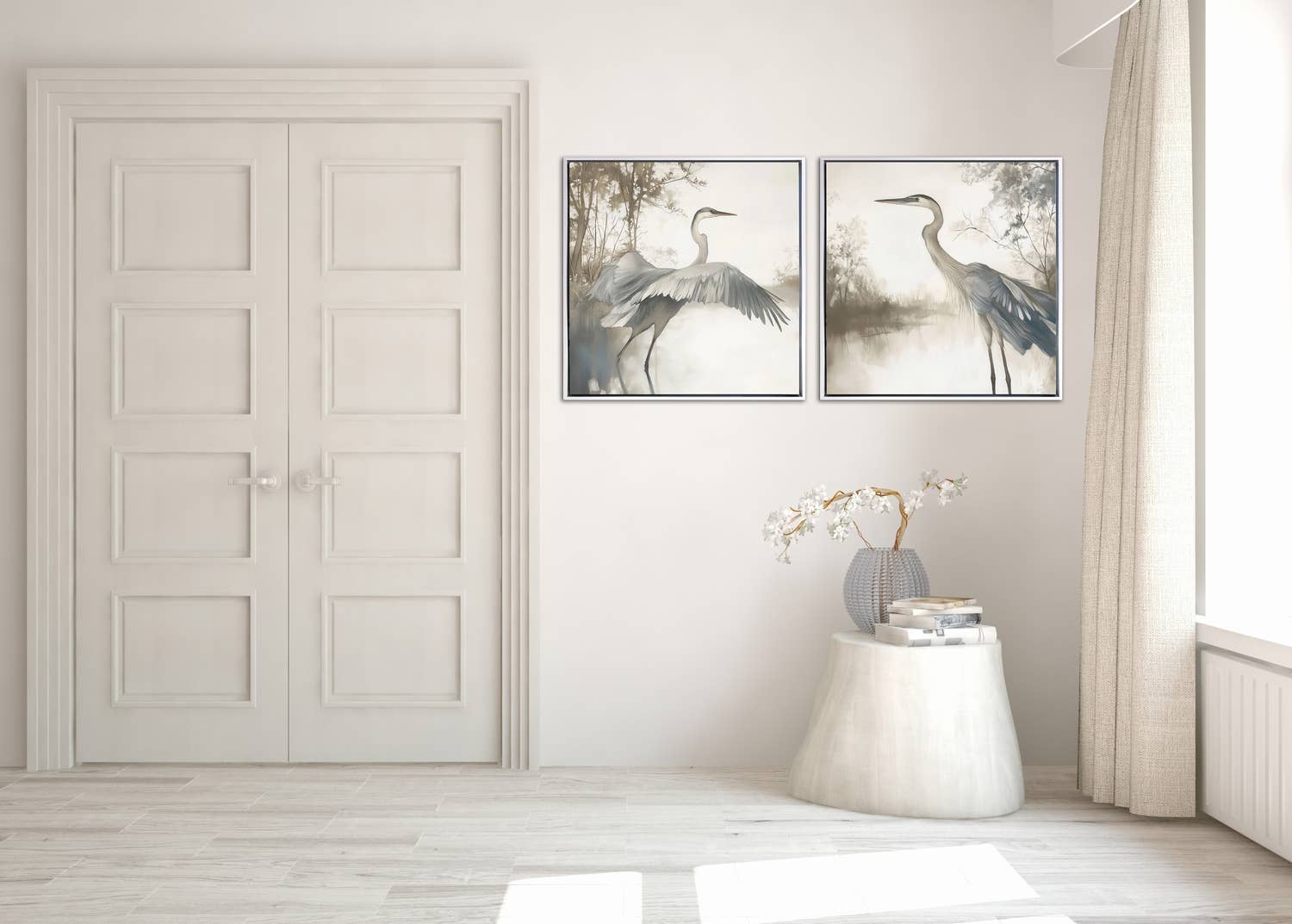 Streamline Art - Vente Décoration murale - Art mural sur toile Plumes sur l'eau II1