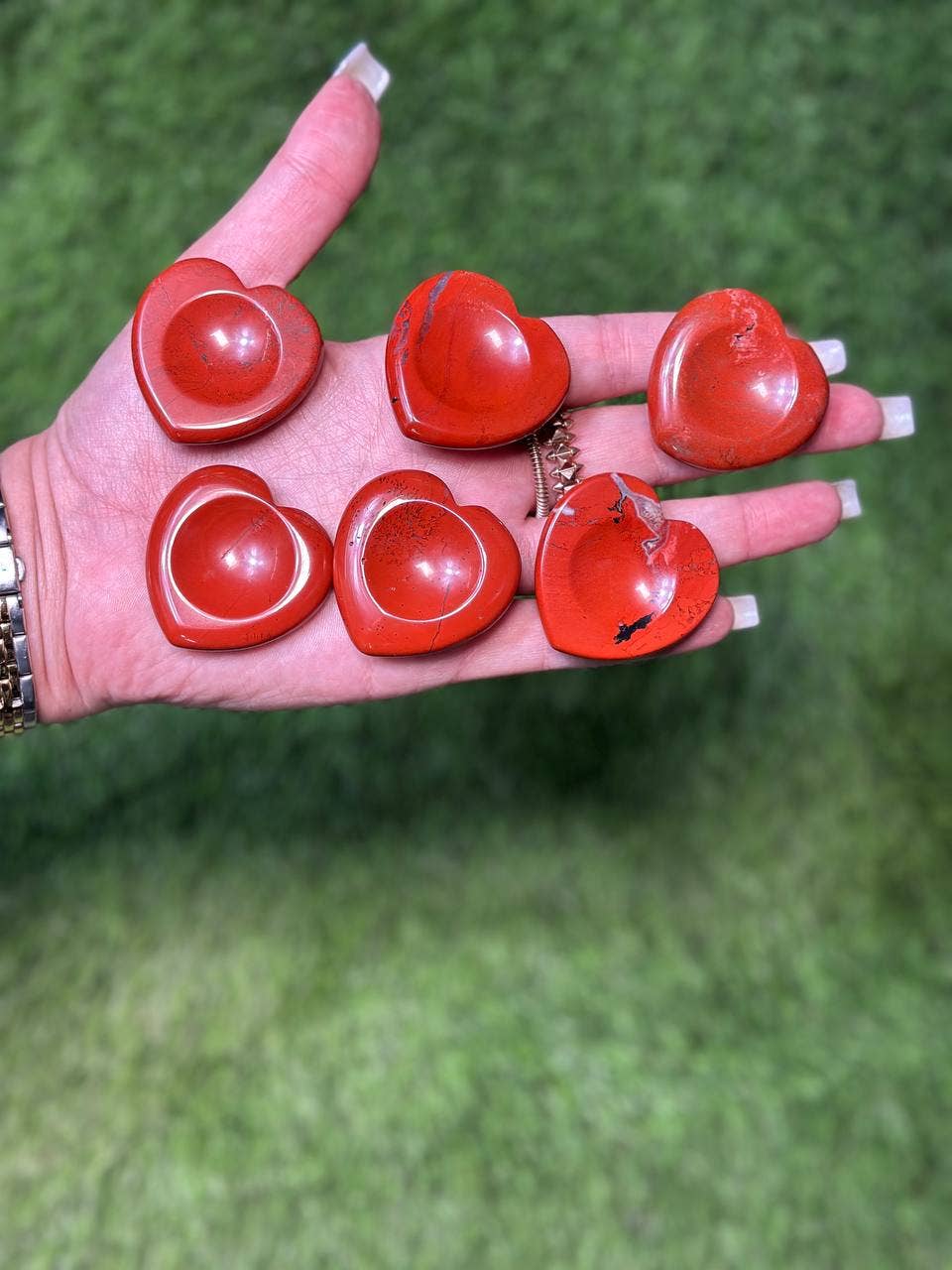 CaNatureLover - Vente Pierre et cristal de spiritualité - Pierre de souci en forme de cœur en jaspe rouge | Pierre de souci en forme de cœur de 1,54