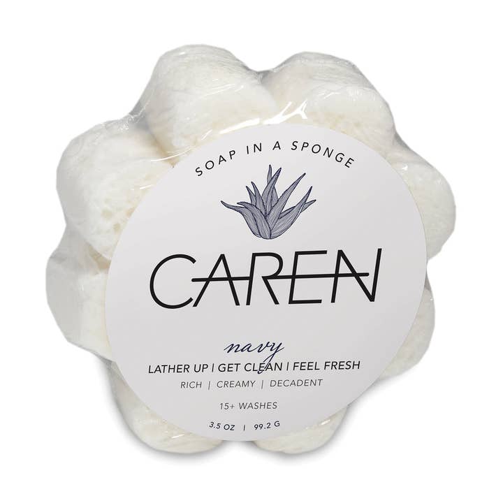 Navy Soap in a Sponge for wholesale by Caren Products