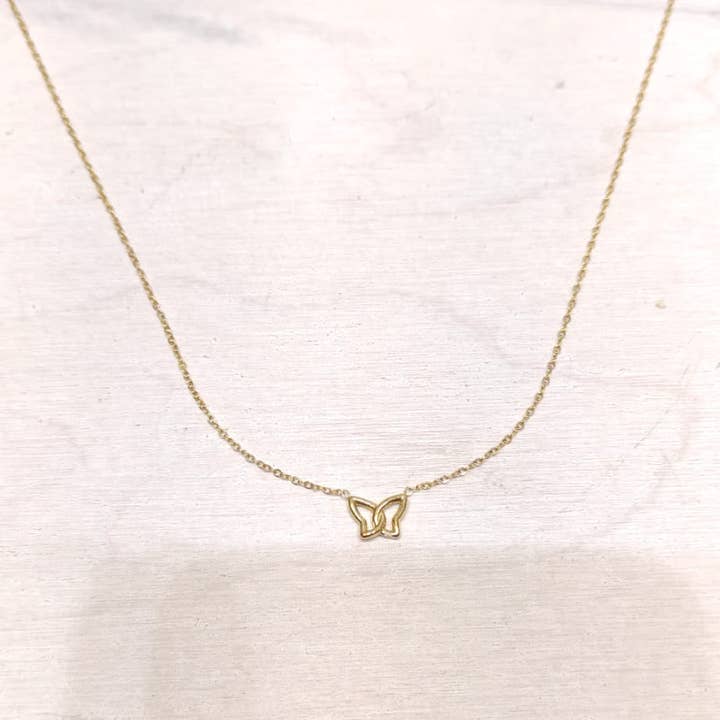 Gold Pawle butterfly necklace for wholesale on Faire0