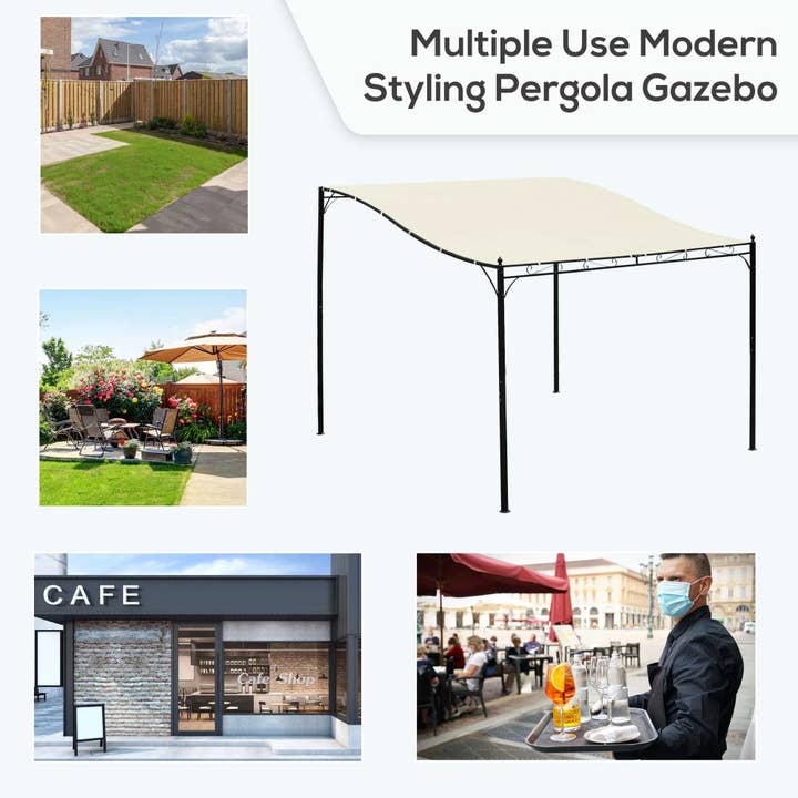 ShipItFurniture - Wholesale Patio Umbrella - 10' X 10' Outdoor Pergola Gazebo, Canopy W/ Drain Holes, Cream4