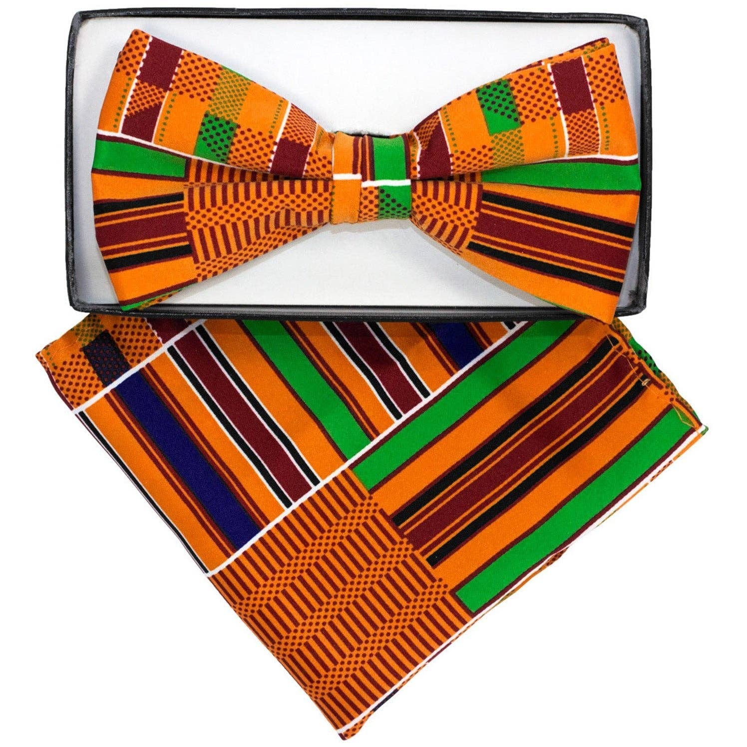 Dubal Brothers - Wholesale Bow Tie - Men's - Vittorio Farina Kente Bow Tie & Pocket Square by Classy Cufflinks0