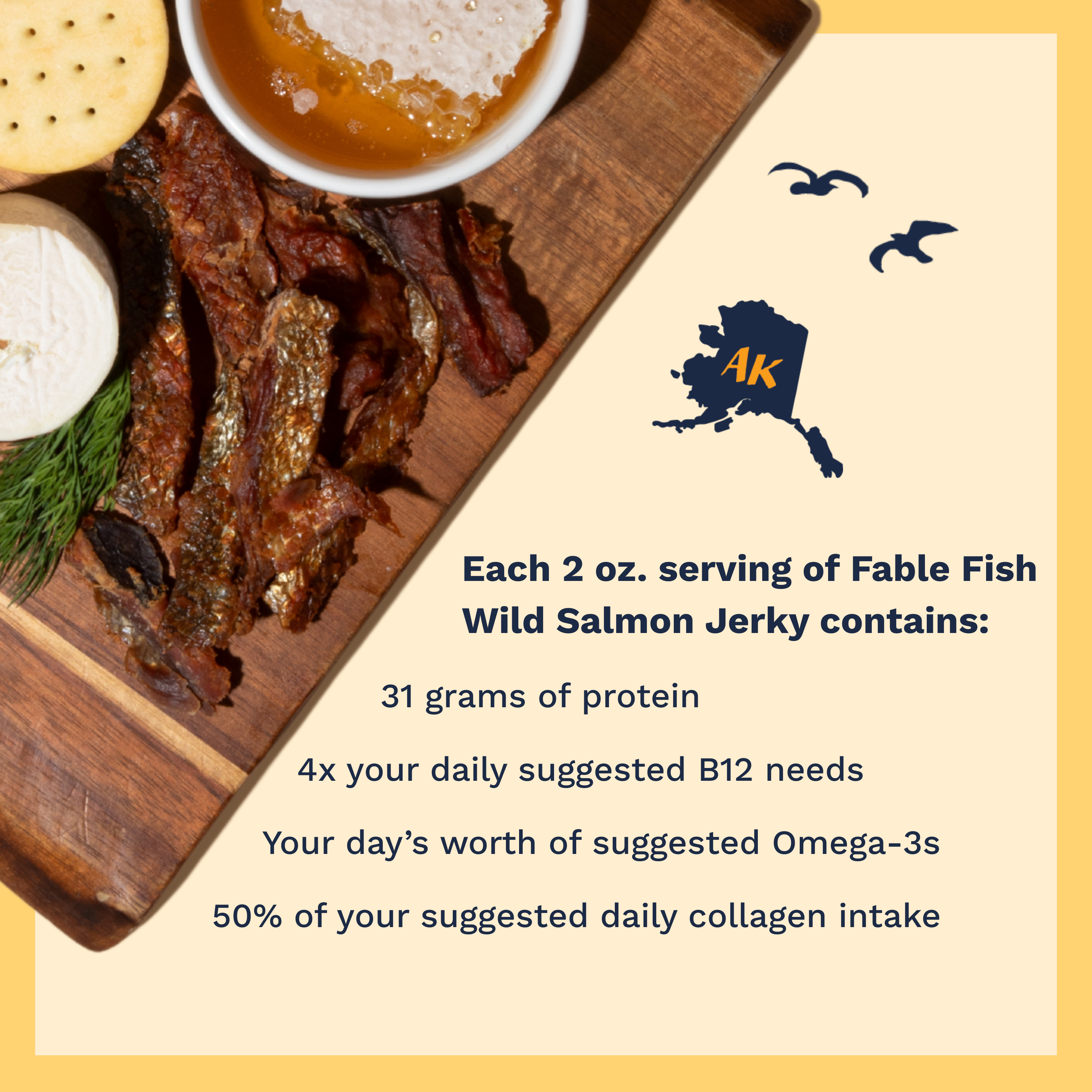 Fable Fish Company - Wholesale Jerky - Teriyaki Wild Alaskan Sockeye Salmon Jerky (in a Caddy)4