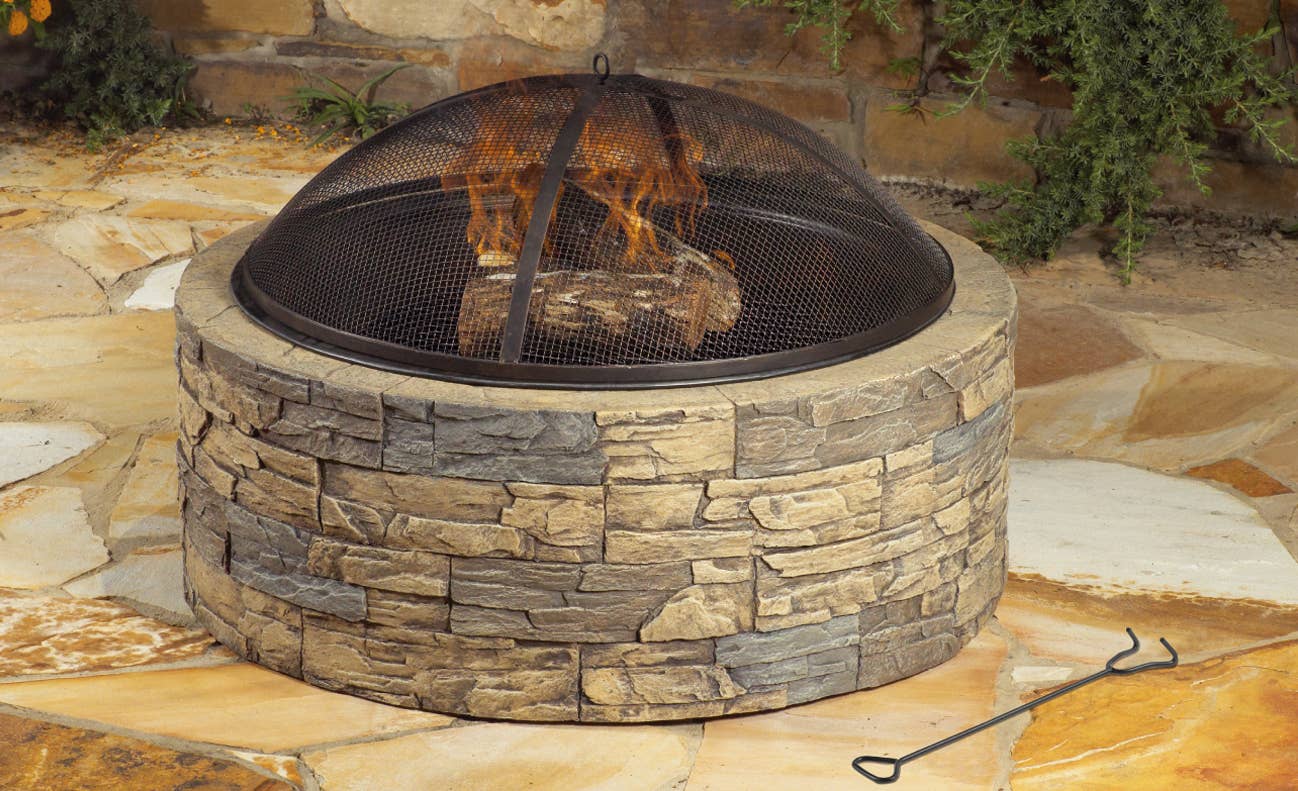 SHINERICH - Wholesale Fire Pit - Heatmaxx 35” Cast Stone Fire Pit1