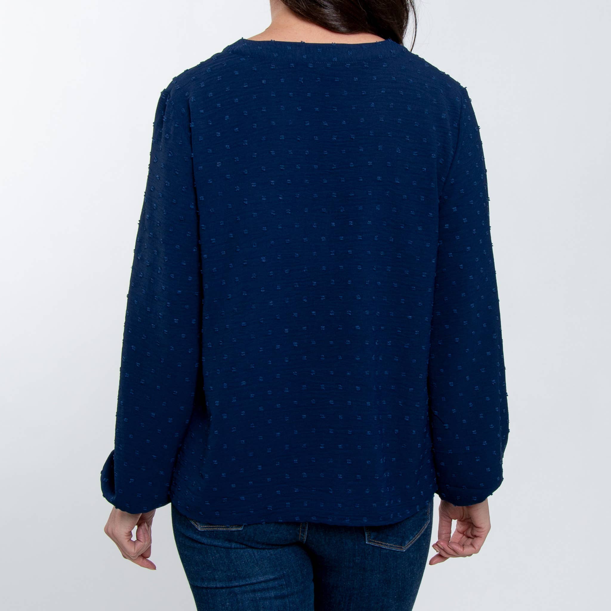 Elsie & Zoey - Vendita all'ingrosso Camicetta - Donna - Camicetta da contadino a maniche lunghe Perrie Swiss Dot4