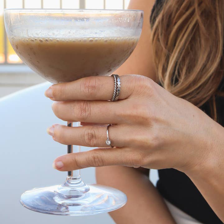 WJW - Wholesale Band/Stacked Ring - Stainless Steel Braided Stacking Ring - Hypoallergenic