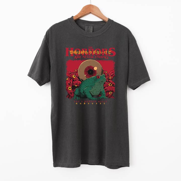 Blue Giraffe Inc - Wholesale Screen Printed T-Shirt - Women's - Horrors Are Never Ending Yet I remain Silly T-Shirt