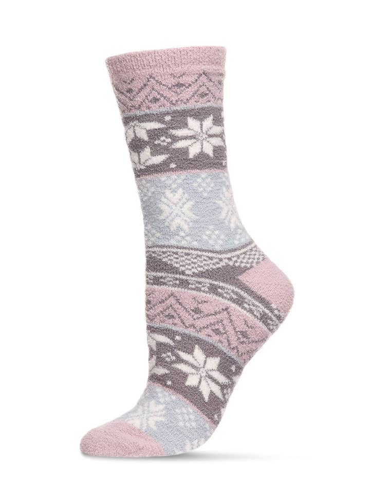 Infinity Classics International Inc. - Wholesale Socks - Women's - Snowflake Fair Isle Super Soft Cozy Crew Sock