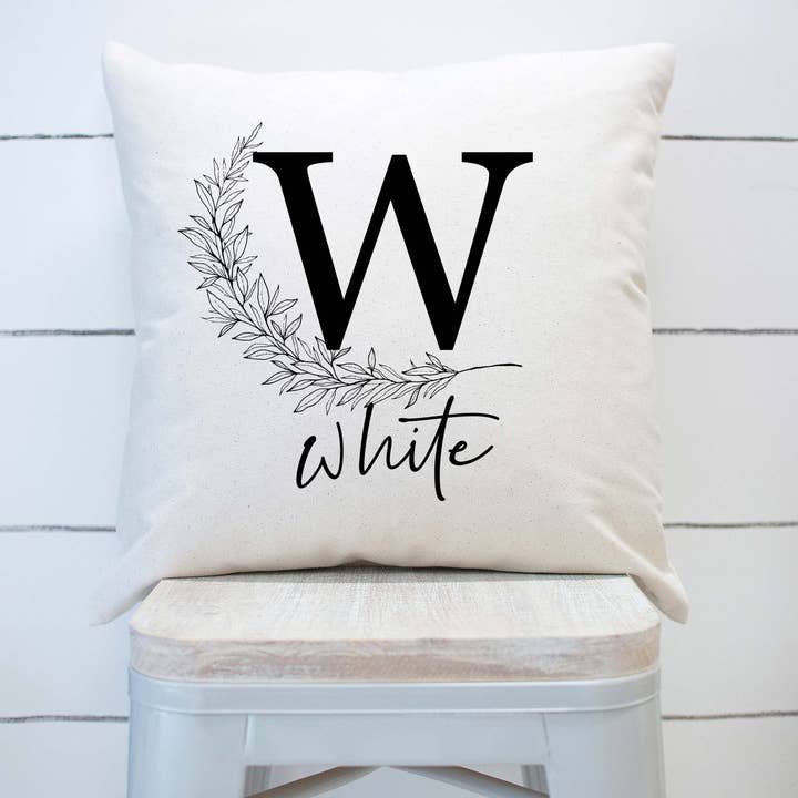 Custom Last Name Pillow Cover Personalized for wholesale by Rising Tide Vintage
