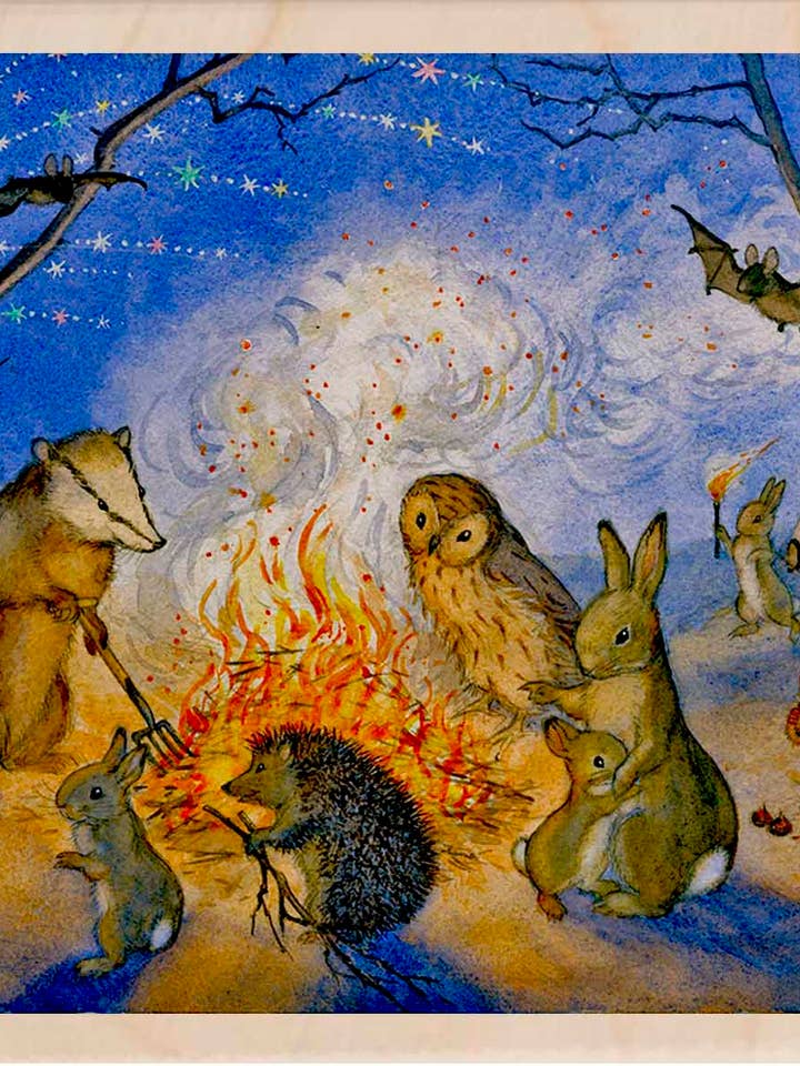 Falò - Carte e magneti ecologici per la vendita all'ingrosso da parte di THE WOODEN POSTCARD COMPANY