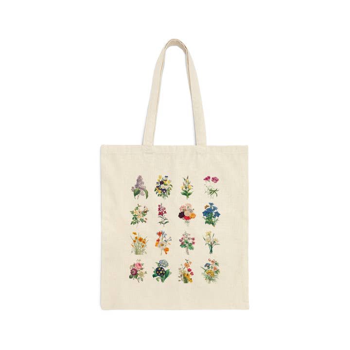 Opal and June - Wholesale Tote Bag - Women's - Vintage Botanical Tote Bag for Greenhouse or Bookshop