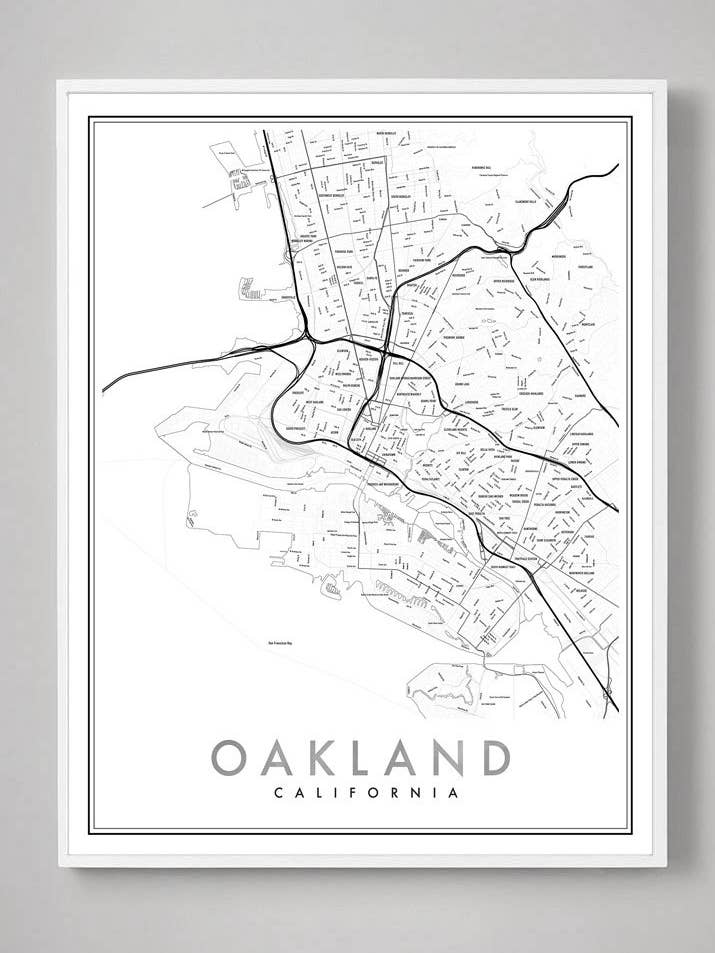 Impresión de mapa de Oakland para venta al por mayor de Capricorn Press