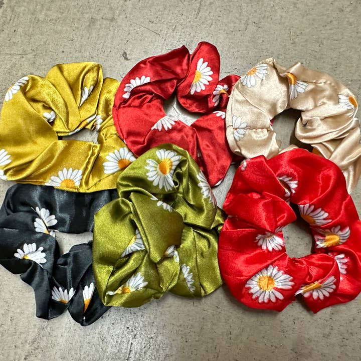 ZKY Wholesale - Wholesale Scrunchie - Women's - Daisy Printed Bulk Scrunchie