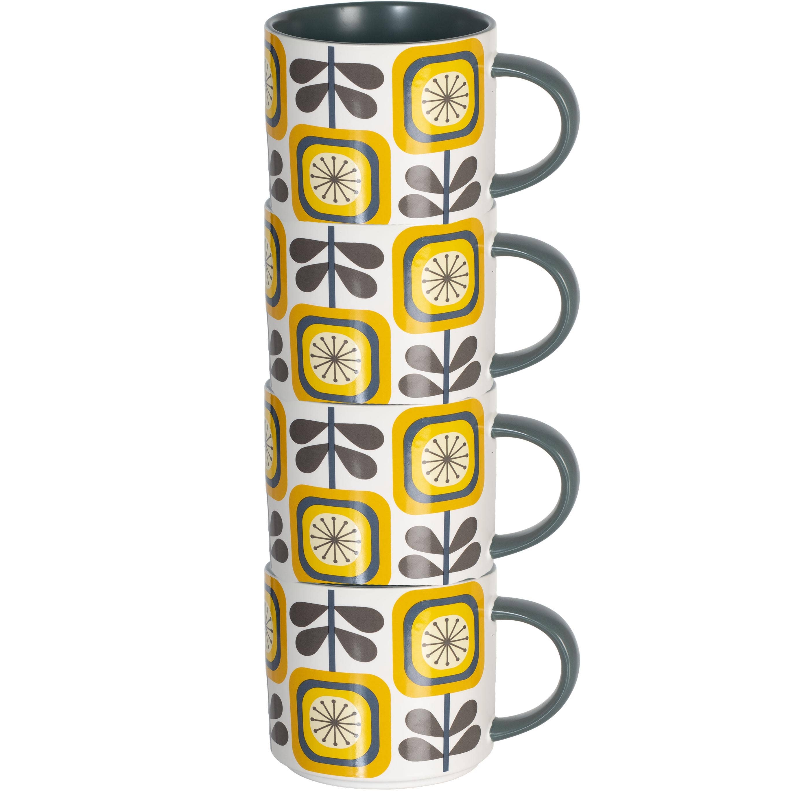 Mod Lounge Paper Company - Wholesale Coffee Mug - Sunflower Fall Mid Century Modern Stackable Matte Coffee Mug5