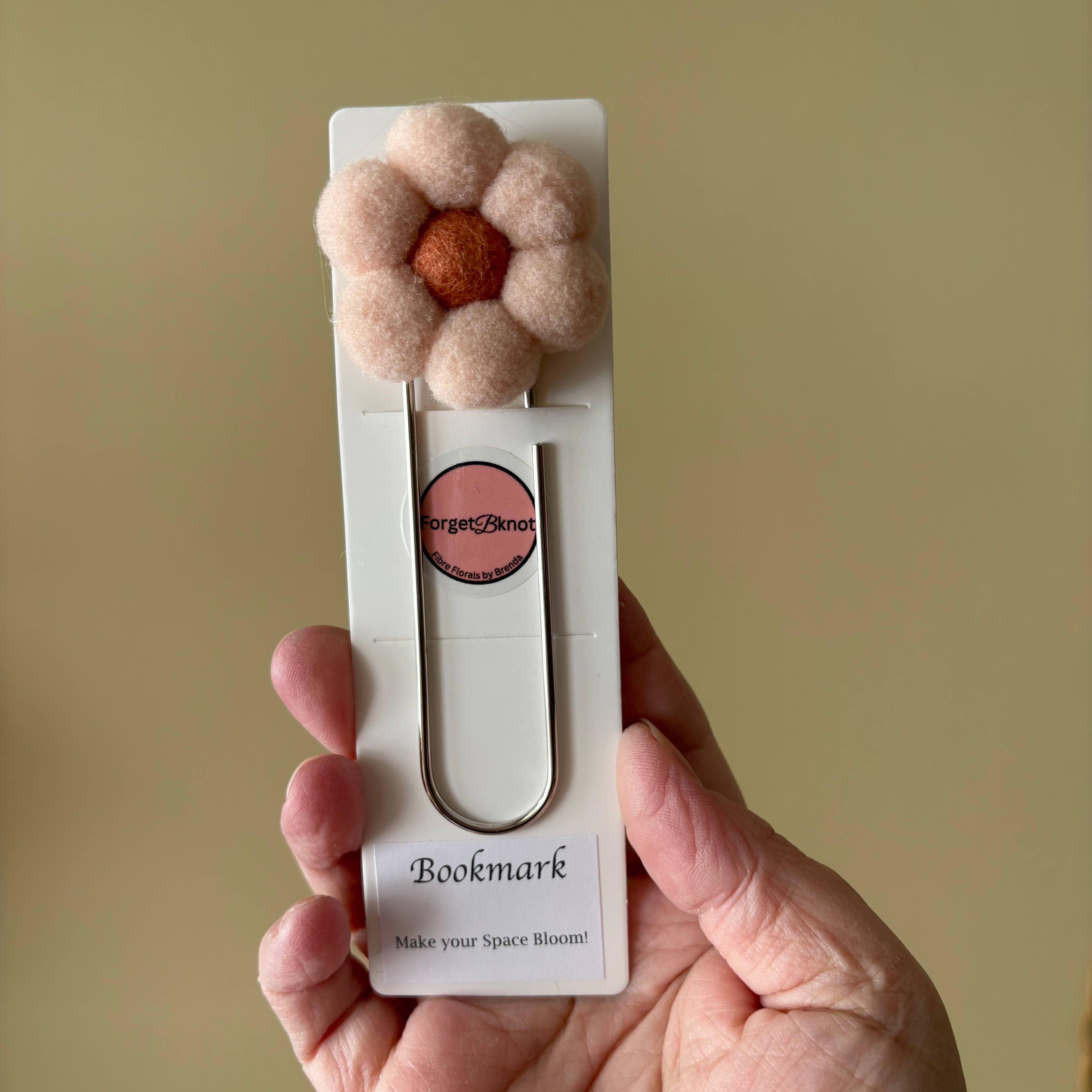 ForgetBKnot - Wholesale Bookmark - Flower Bookmark/ Oversized Paper Clip/ Pompom & Felt Flower 3