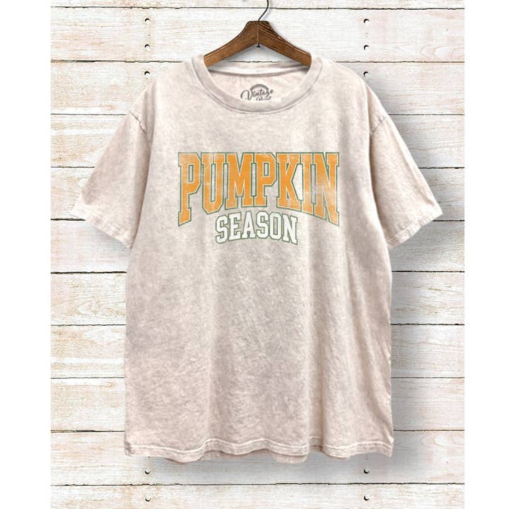 TO359-P6280 T-SHIRT BOXY MINÉRAL GRAPHIQUE SAISON DE CITROUILLE pour la vente par VINTAGE POINT USA