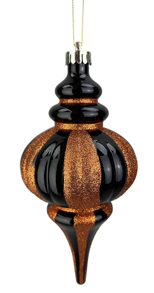 Trendy tree - Vente Objets de décoration - Ornement en forme de goutte noir et orange H10xDIA4.5 57066BKOR