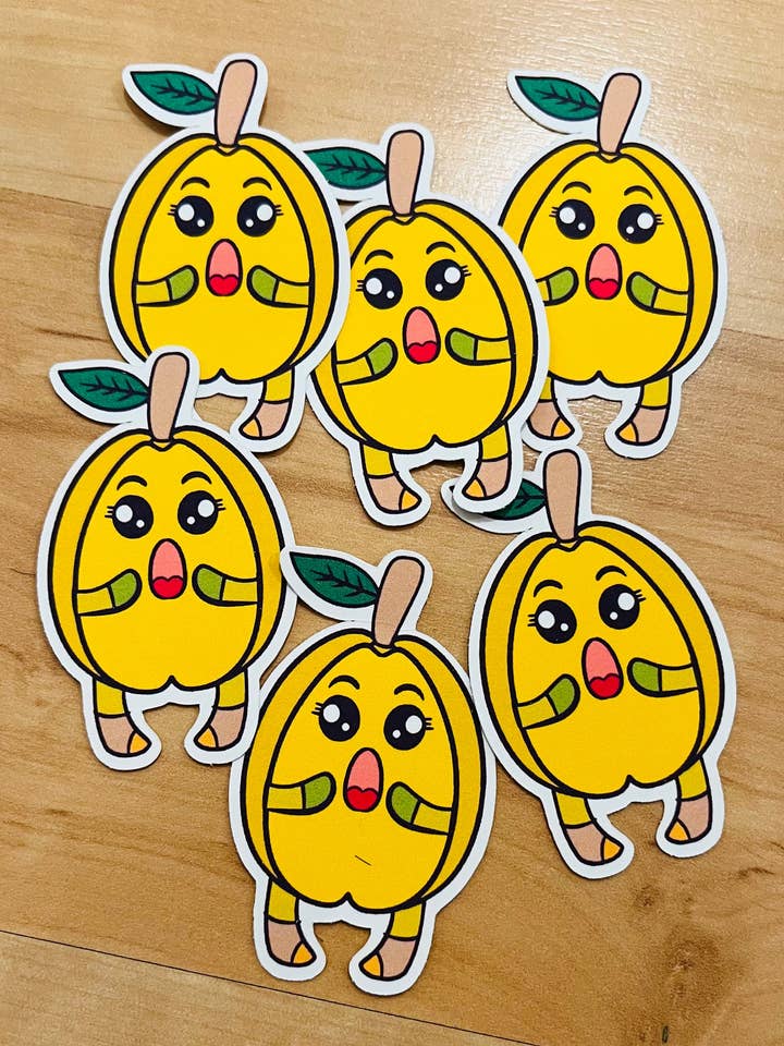 Sticker, Surprised Star Fruit for wholesale by Wellness Rainbow