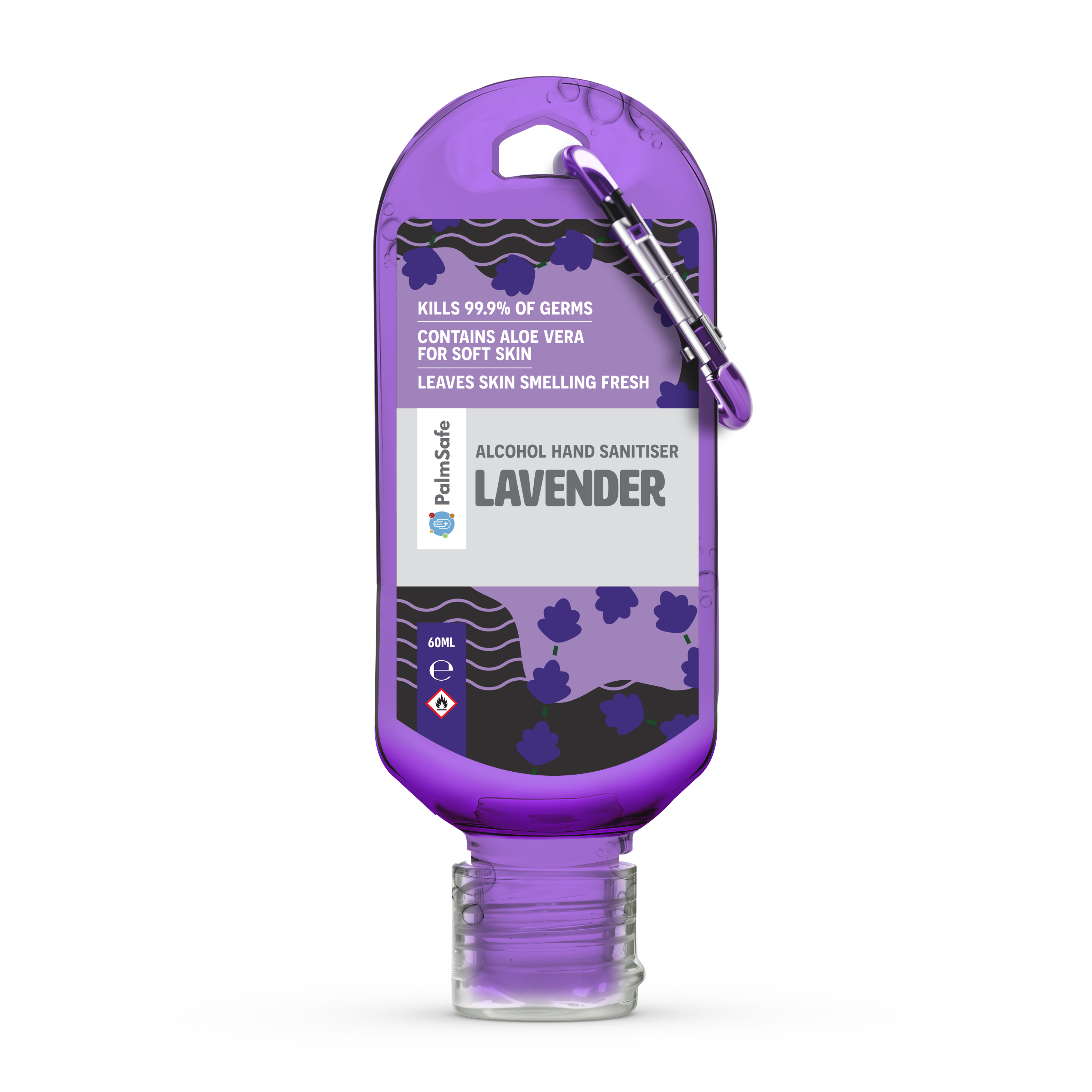Palm Safe – wholesale Hand sanitiser – 60ml Clip Bottles20