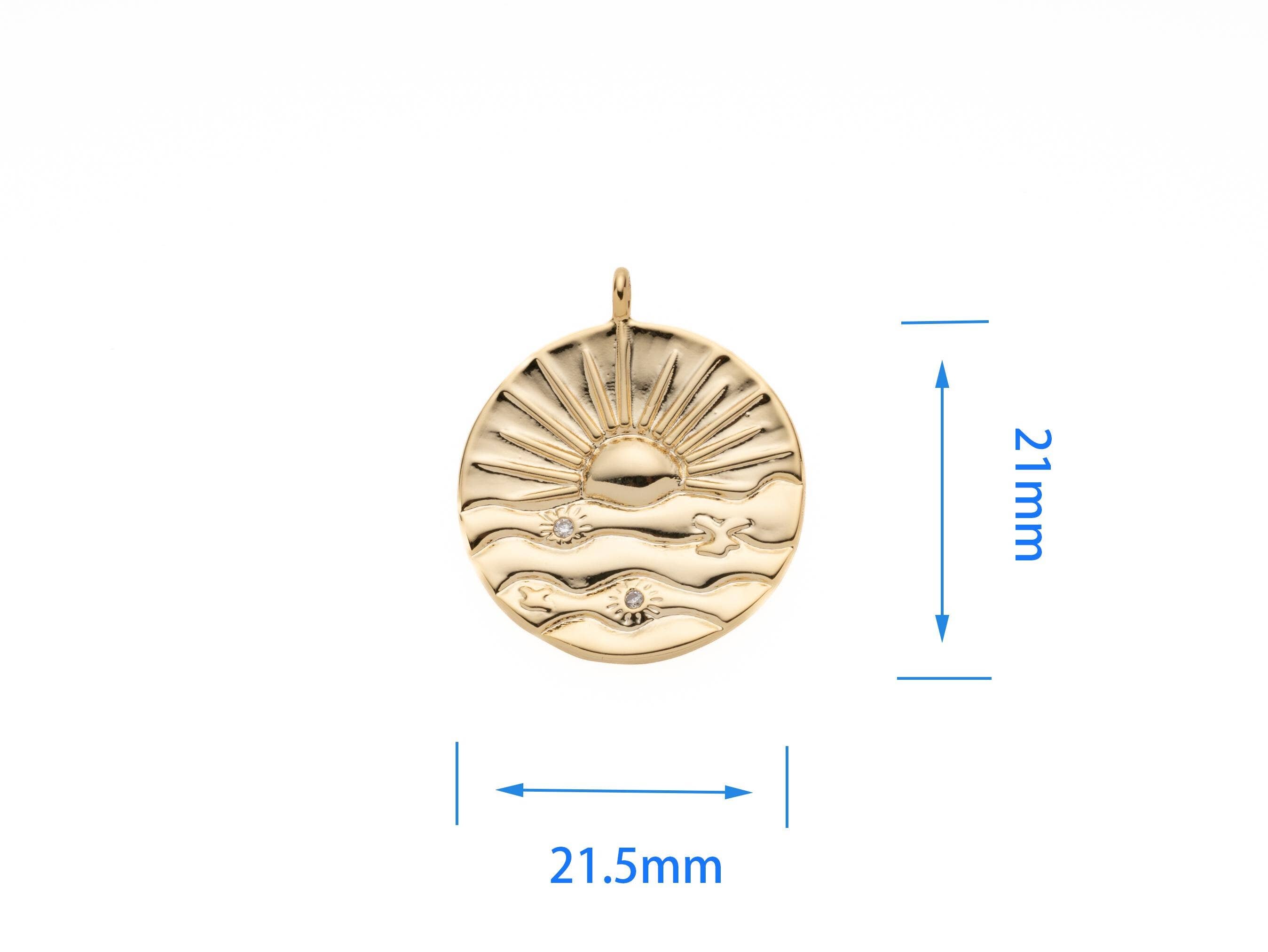 Jewel Pledge - Wholesale Individual Charm/Pendant - Sun Ray Pendant,Sunburst Celestial Bohemian CPG20915