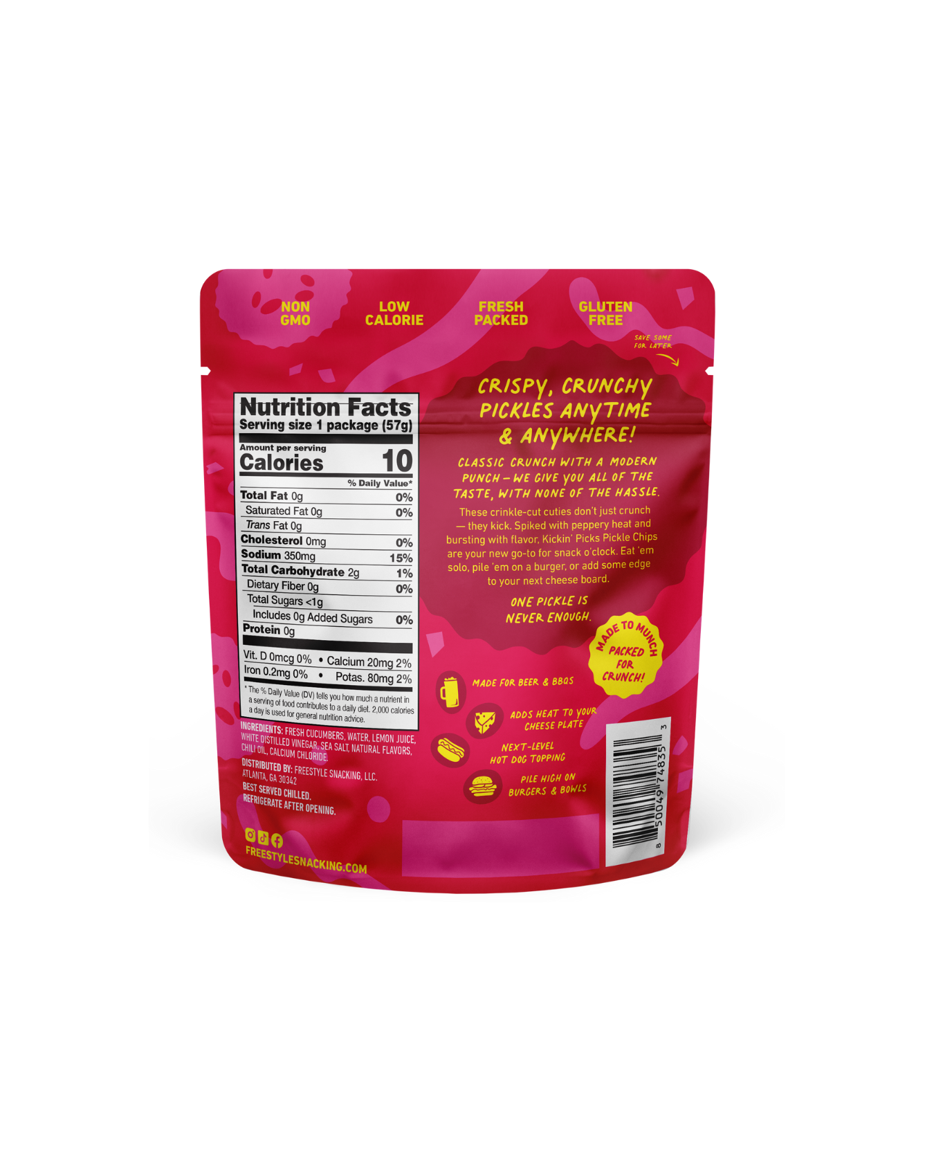 Freestyle Snacks - Wholesale Chips - Kickin' Picks Pickle Chips (6 Pack)1