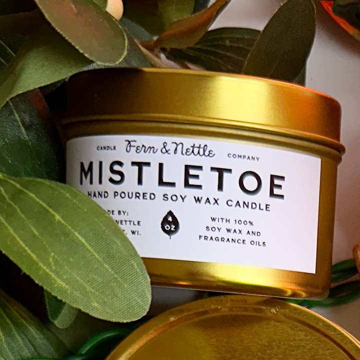 Mistletoe Soy Wax Candle for wholesale by Fern and Nettle