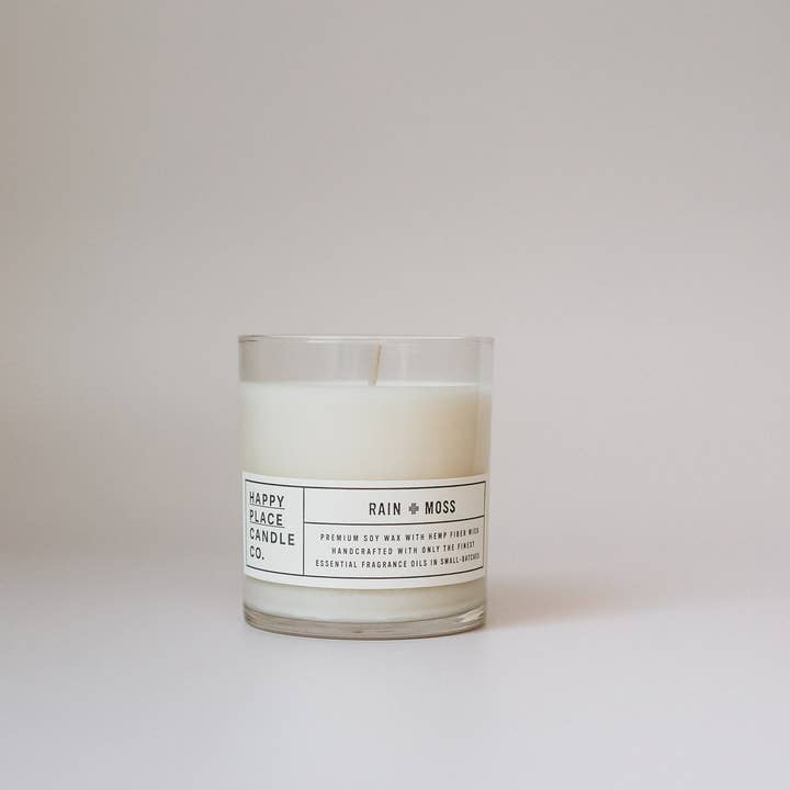 Happy Place Candle Co. – wholesale Jar/filled candle – Rain + Moss 9oz Candle1