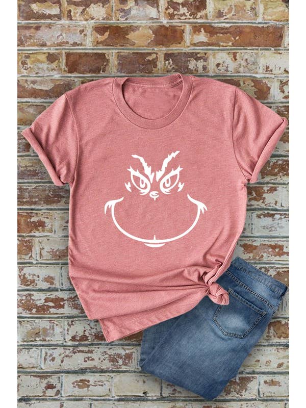 Top Avenue - Wholesale Screen printed t-shirt – Women′s - Christmas Character Face, Unisex Round Neck T-Shirt15