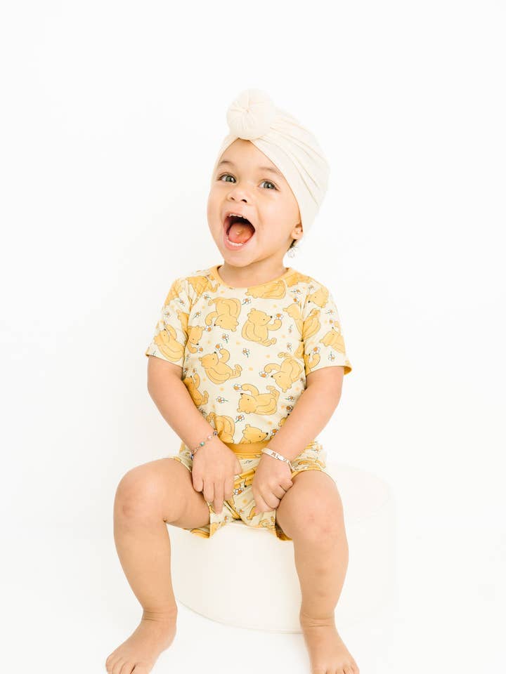 Little One Shop - Wholesale Top & Short Set - Kids - Hunny Bear Bamboo Shorts Set4