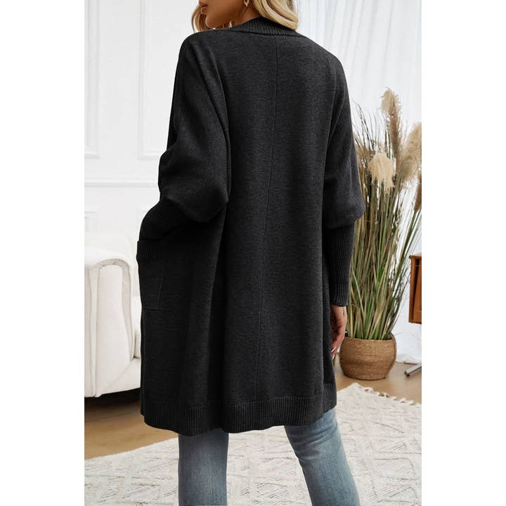 Supreme Fashion - Wholesale Knit Sweater - Women's - Knit Open Front Bishop Sleeves Pockets Cardigan