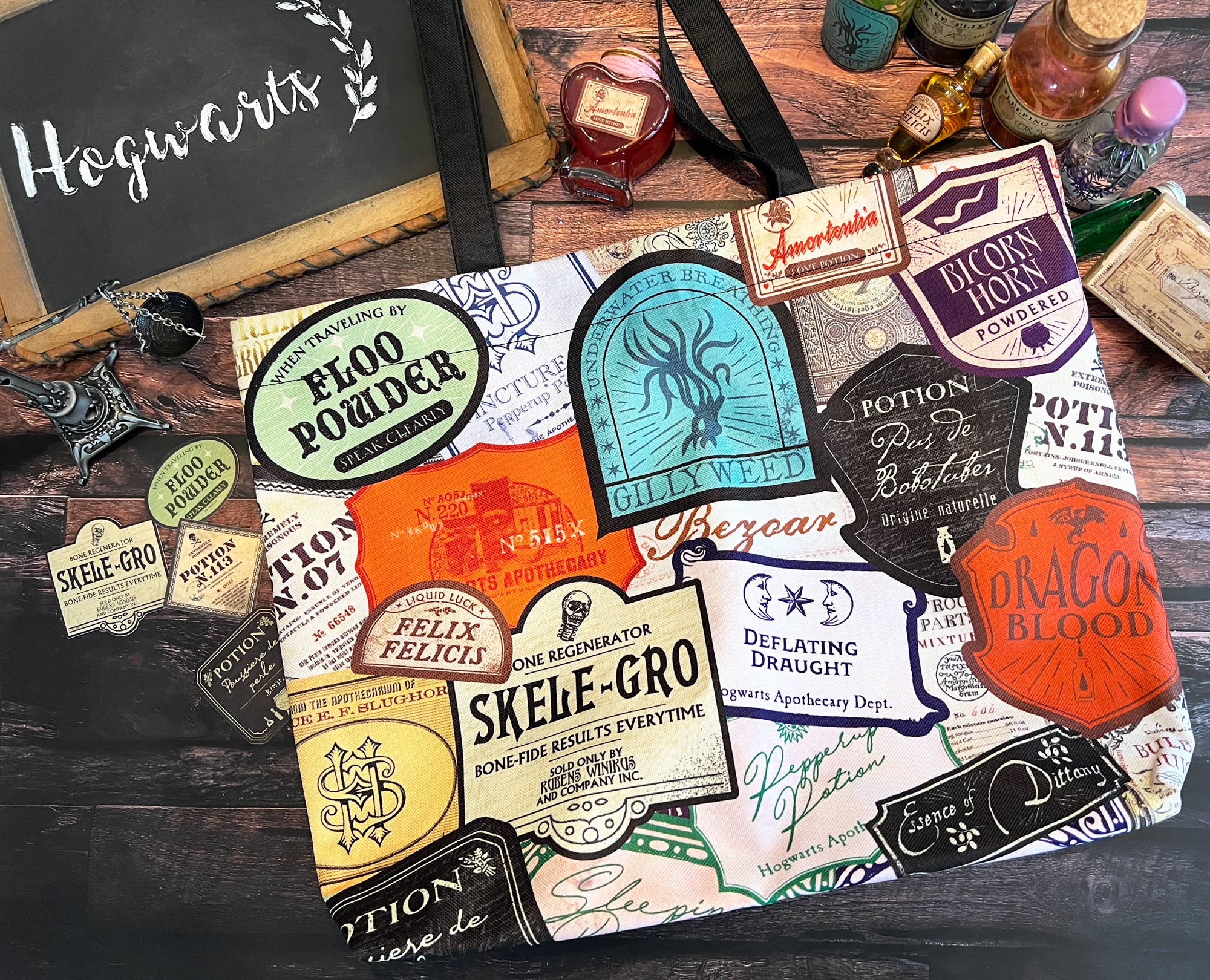 Conquest Journals - Vente Tote bag – femme - Sac fourre-tout étiquettes de potions Harry Potter1