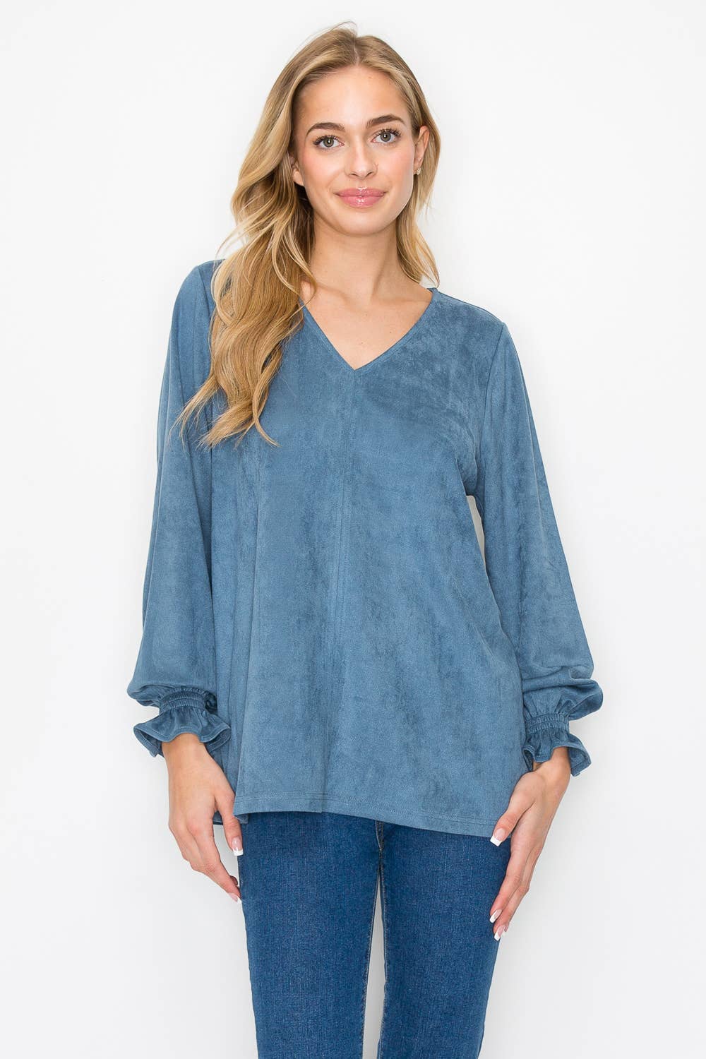 Joh Apparel - Wholesale Blouse - Women's - Abigail Stretch Suede Top25