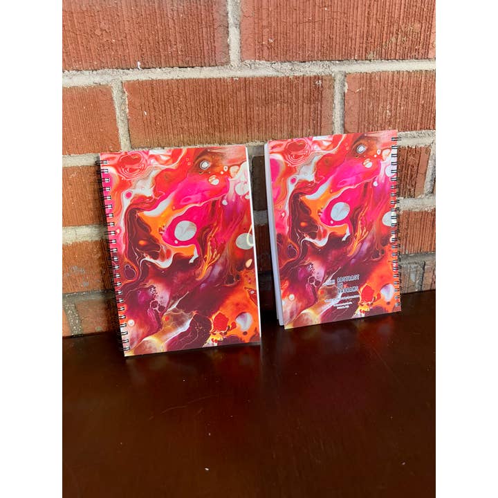 AbstractbyRabrams - Wholesale Notebook - Pink Orange Soft Touch Wire-O Journal - 5.5"x8" - LGBTQ+