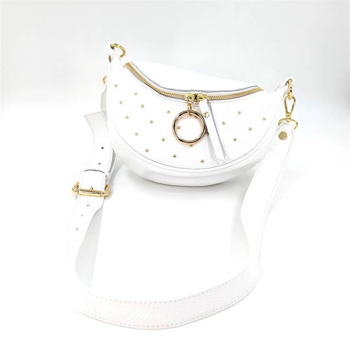 Tempest Designs - Wholesale Heuptasje - Dames - Leren heuptasje met studs en ringtreksluiting.