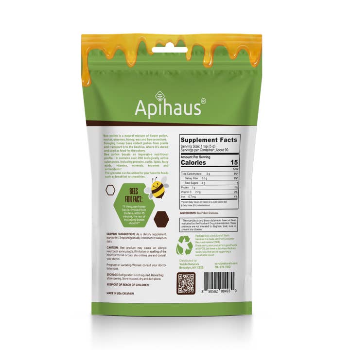 Vando Naturals - Wholesale Protein/Superfood Powder - Bee Pollen Granules 1 lb Pouch2