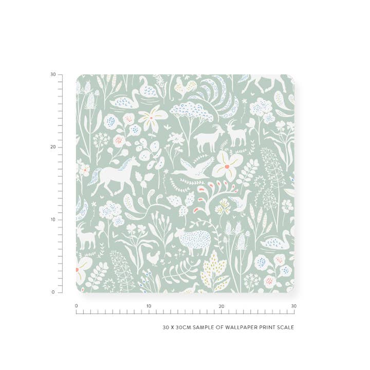 Minibeau – wholesale Wallpaper – Spring Wallpaper | Farm Wallpaper | Sage Nursery Wallpaper1