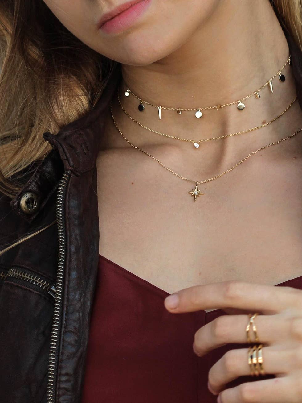 Aran Jewels - Wholesale Pendant/Charm Necklace - POLE STAR gold necklace1