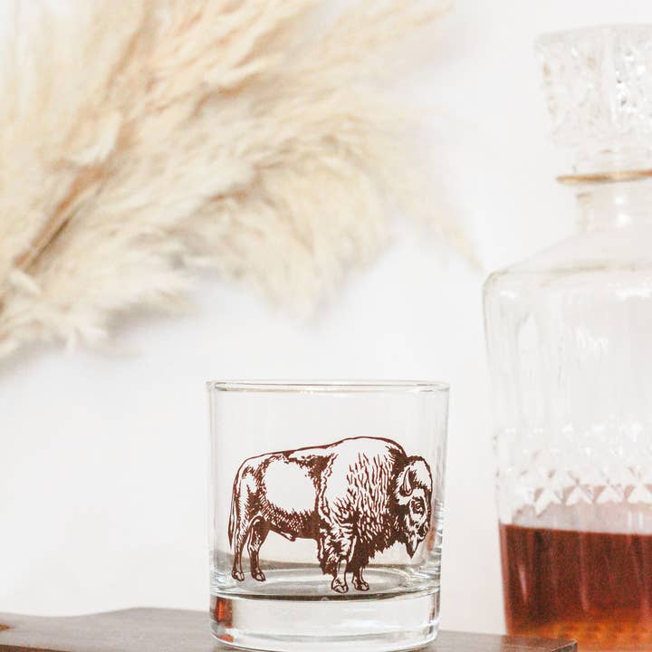 Counter Couture - Wholesale Cocktail/Liquor Glass - Bison Rocks Glass – 11 oz Dishwasher Safe Whiskey Glass7
