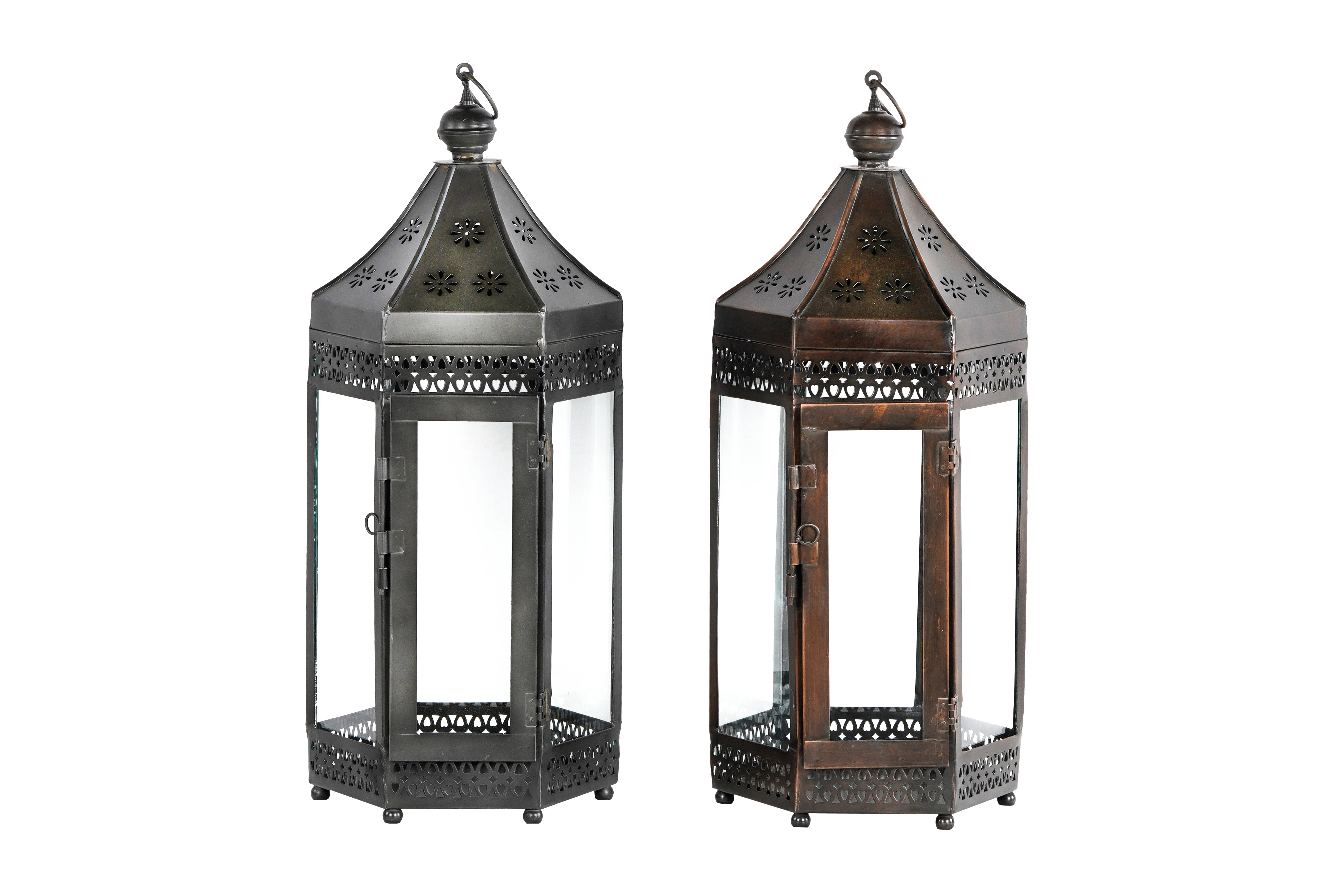 Asia West - Wholesale Lantern - Lantern-Glass & Iron-(16", 20" & 24" high)6