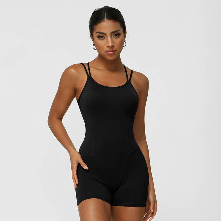 Sodalemon – wholesale Jumpsuit – Women's – Women Yoga Sleeveless Criss Cross Back Sport Jumpsuit1