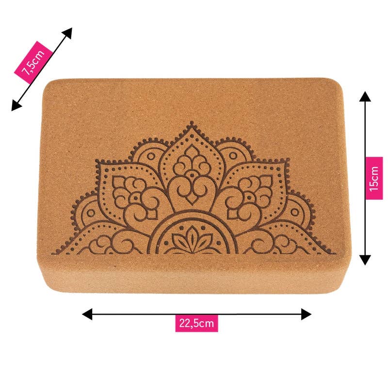 Divasya - Wholesale Yoga Block/Bolster - Cork Yoga Block | medium size | rounded edges | 22.5 x 15 x 7.5 cm3