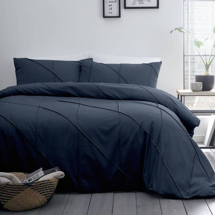 Dart Duvet Cover Set by Serene in Navy for wholesale by UW Home