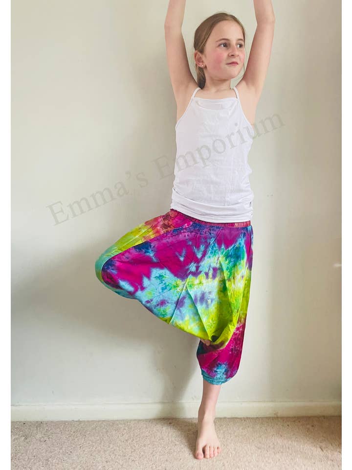 Emma's Emporium - Wholesale Trousers – Kids - Children's Tie Dye Drop Crotch Harem Trousers6