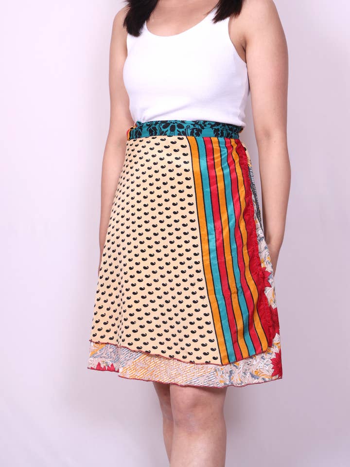Women of the Cloud Forest - Wholesale Skirt - Women's - Sari Knee-length Wrap Skirt3