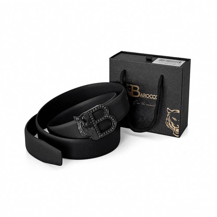 GUN BLACK Flat Leather Auto BKL Belt – Gunmetal Ed.-GUN/BLACK for wholesale on Faire5