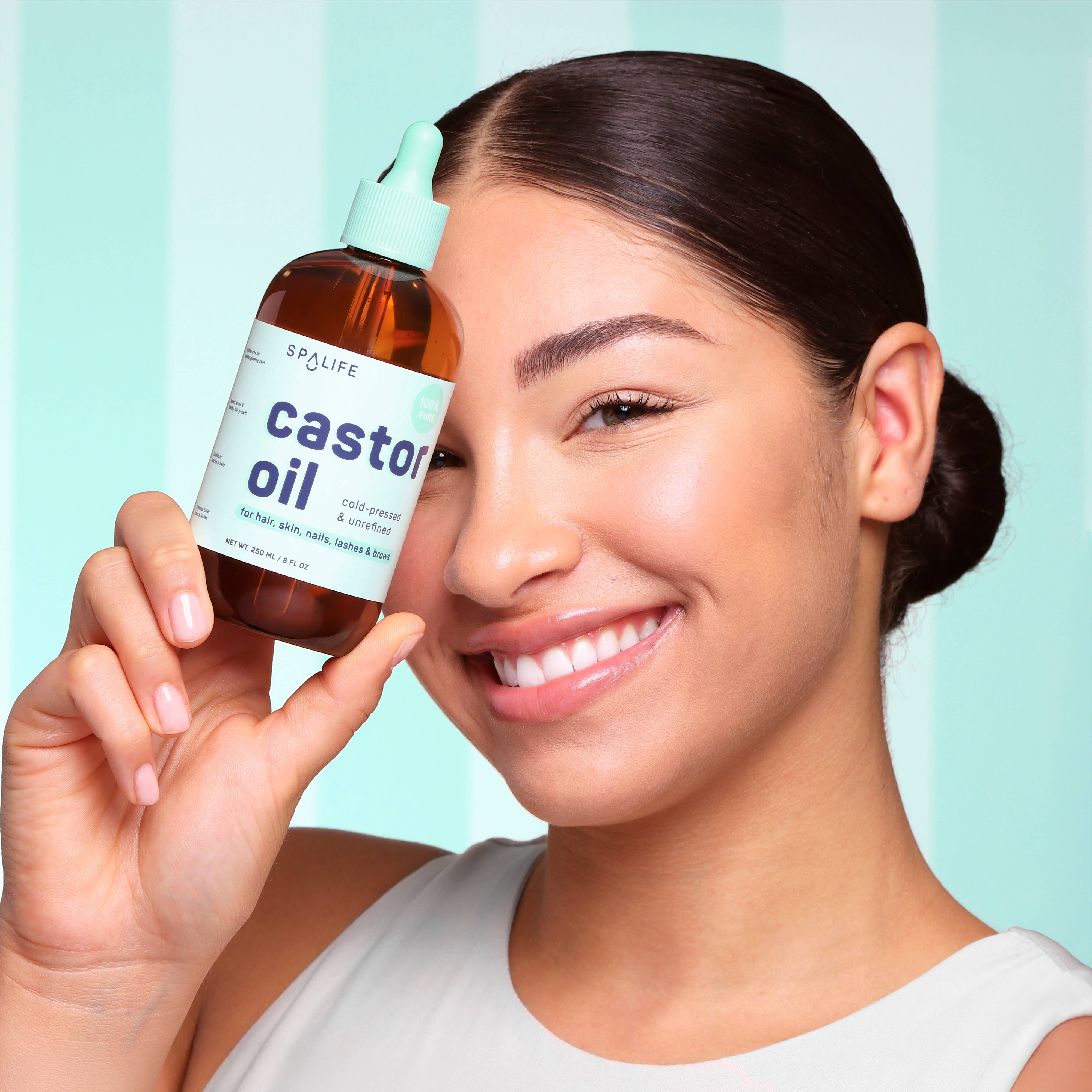My Spa Life - Wholesale Hair Oil - Castor Oil 100% Pure For Hair Skin Lashes- Mint Bottle1