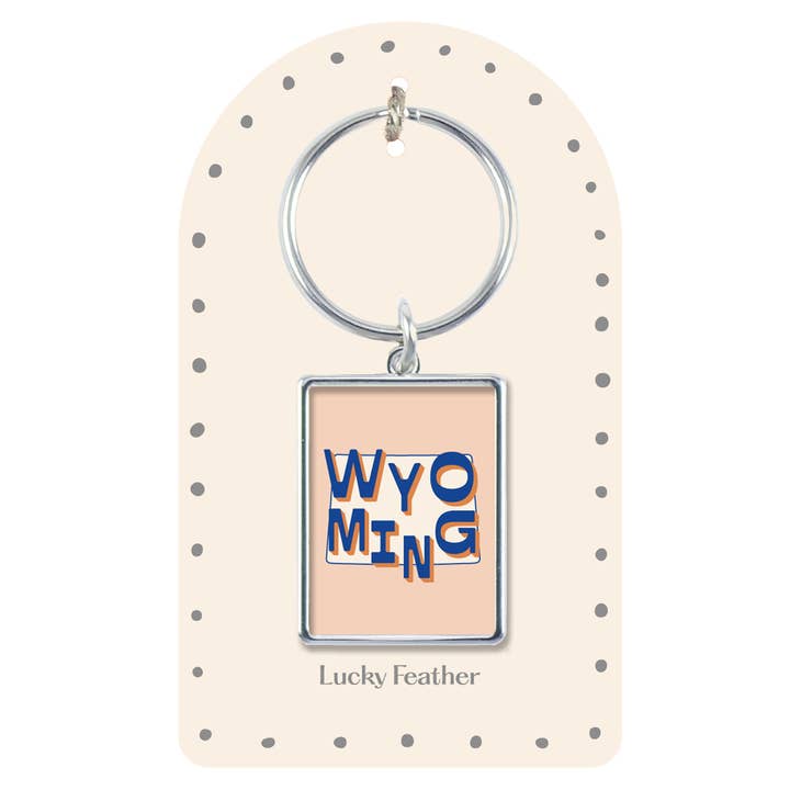 Wyoming State Love Keychain - Lucky Feather for wholesale by Lucky Feather